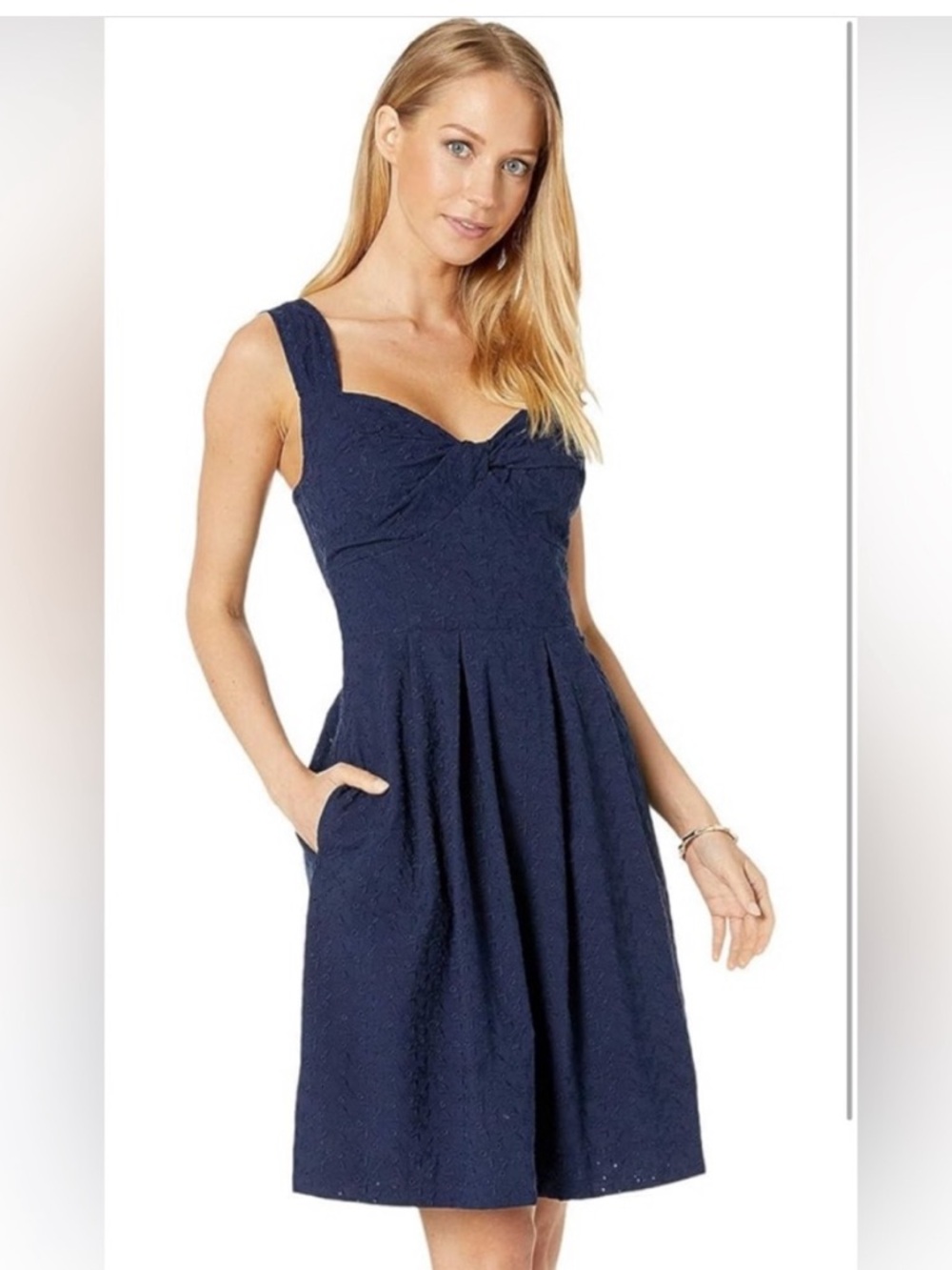Lilly Pulitzer Navy Blue Cyndi Eyelet Fish Dress